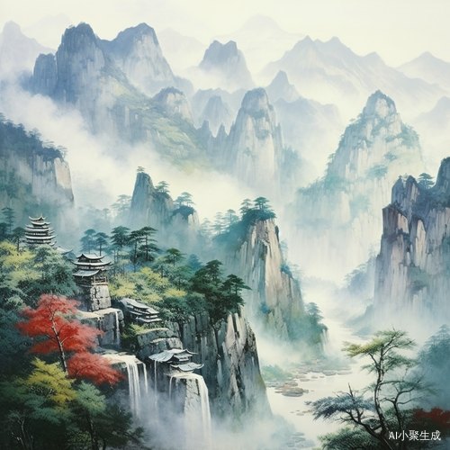 白天山间风景