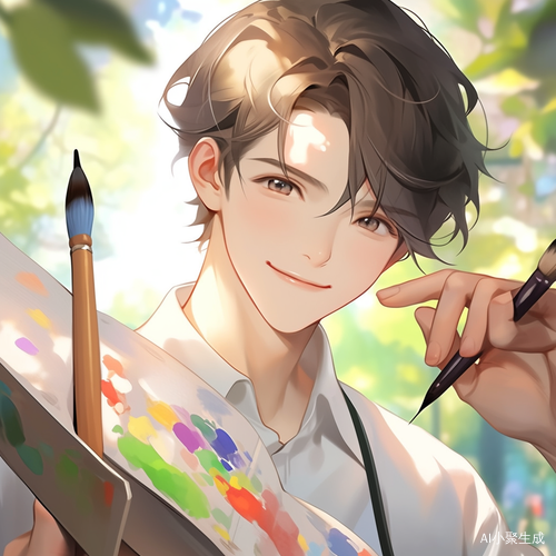 帅哥用线条艺术创作活泼的chibi绘画