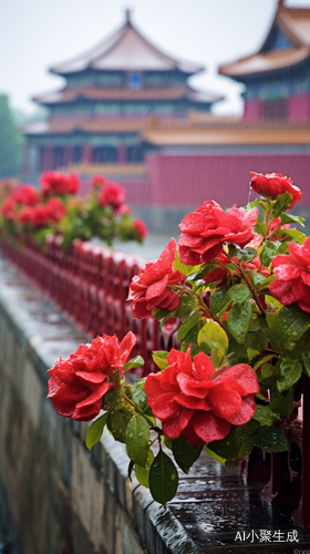 雨中的菊花