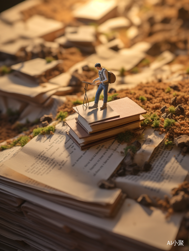 Miniature Landscape with Giant Book and Reader