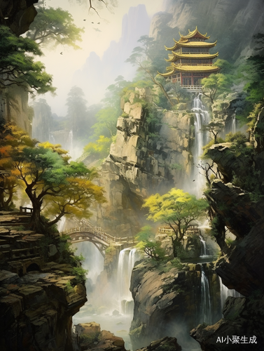 奇峰峻岭间，琼楼金殿藏千里江山