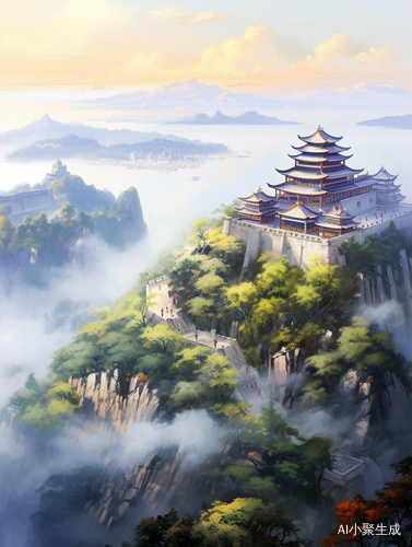 奇峰峻岭间，琼楼金殿藏千里江山