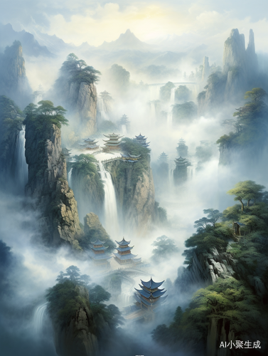 奇峰峻岭间，琼楼金殿藏千里江山
