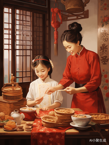 春节家庭活动：包饺子、写对联、贴窗花