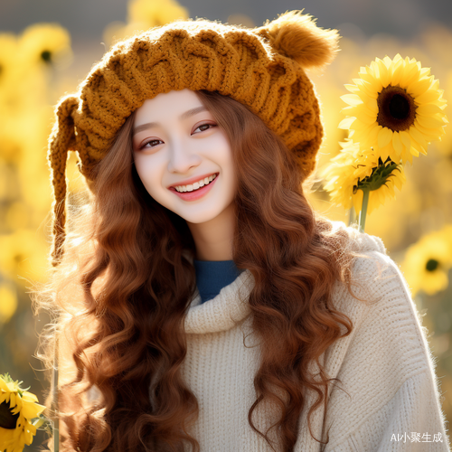 梦幻阳光可爱的少女，明星脸，高清4K