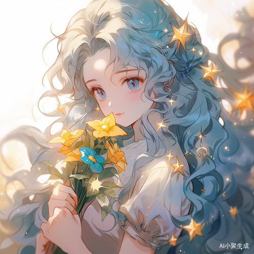 星星与天使魔法之夜的精灵女孩