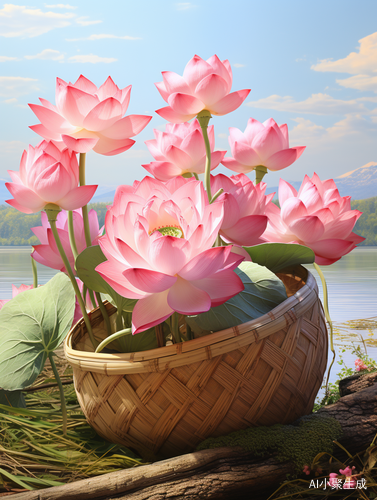 Surreal 3D Landscapes: Pink Lotus in Chinese Iconography