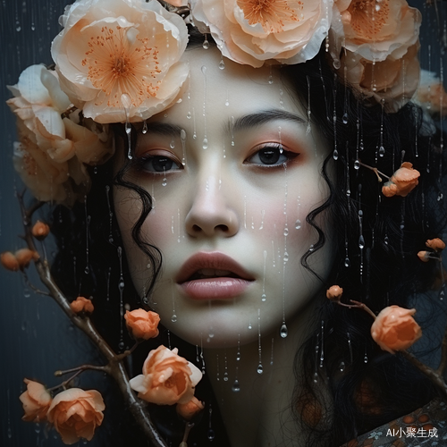杏花微雨，美人拂面