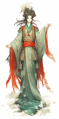 20岁古风美女，鹅蛋脸，丹凤眼，飞天鬓