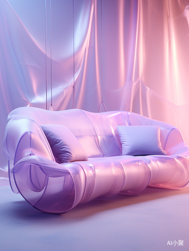 Futuristic Translucent Sofa: Elegant Art Photography