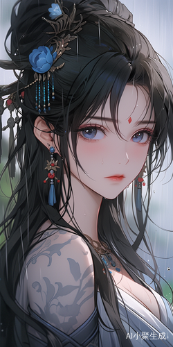 中国美少女的迷人眼神和细腻肌肤