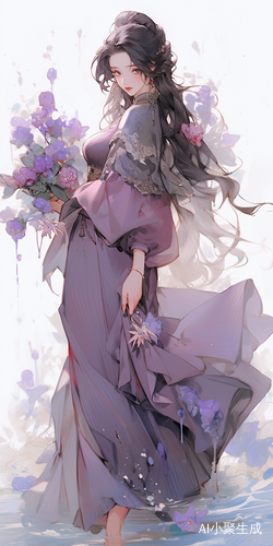 花海中的绝美性感美女