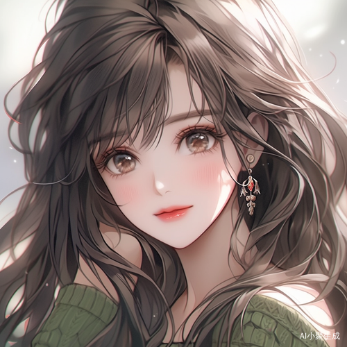 少女长发杏眼红痣