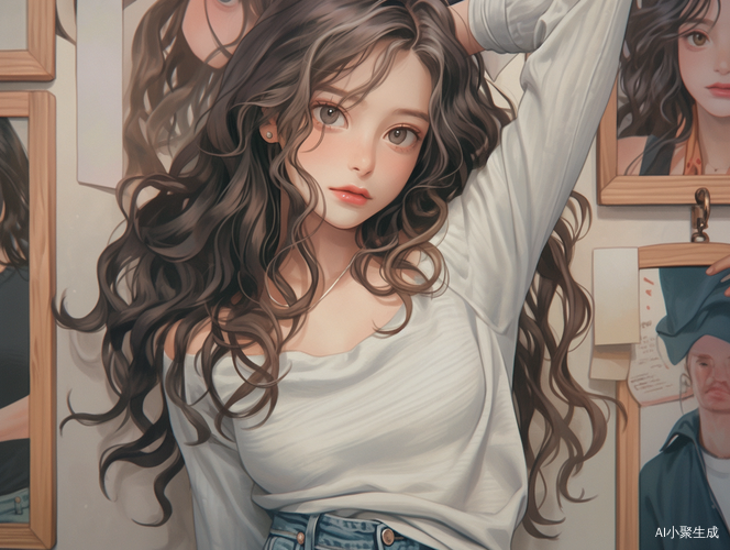 灵动性感：复古画风美女简约时尚
