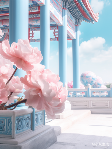 梦回·牡丹亭：粉色与青色的浪漫碰撞