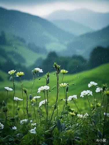 春雨细细，山间花香