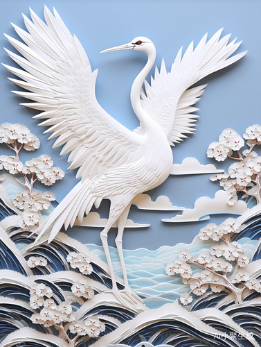 祥云仙鹤的纸雕艺术之美
