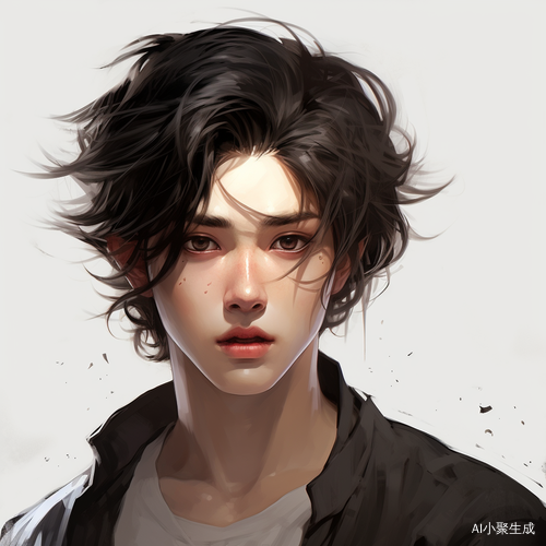 温柔黑发男生杏眼厚嘴白肤
