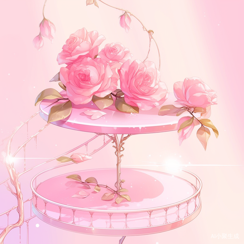 粉色背景上的精美扭扭棒制作的玫瑰花