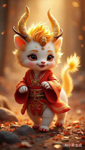 祥瑞降世，福运临门！麒麟踏云至，携子送安康！愿此吉兆，为您家添聪慧麟儿，承欢膝下；注兴旺之气，福泽绵延。吉时已至，接福纳祥正当时！