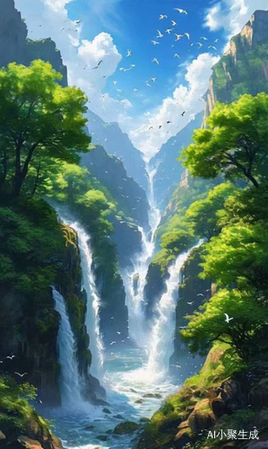 瀑布飞流直下