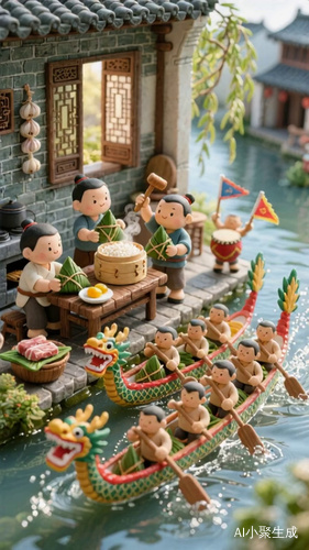 划龙舟，包粽子