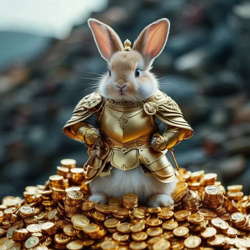 兔子捧起金币送到我面前