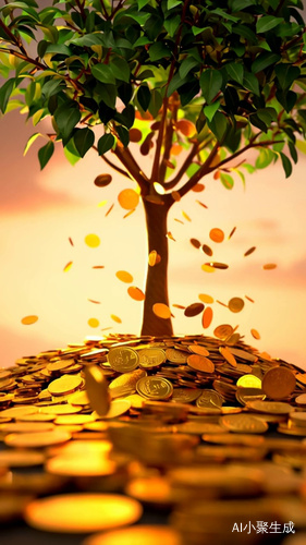 摇钱树  掉到地上满是黄金