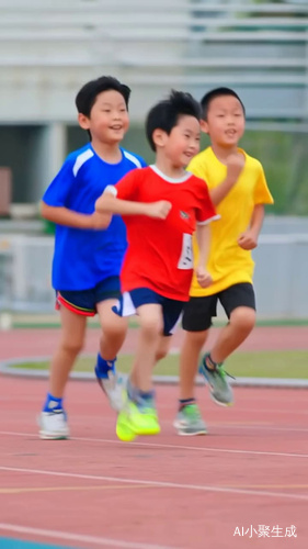 跑步比赛的小孩们