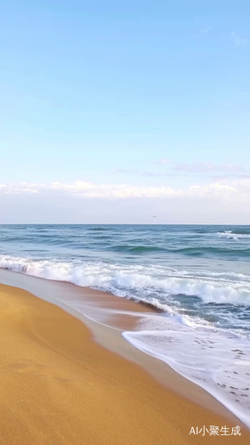 海浪拍打的沙滩